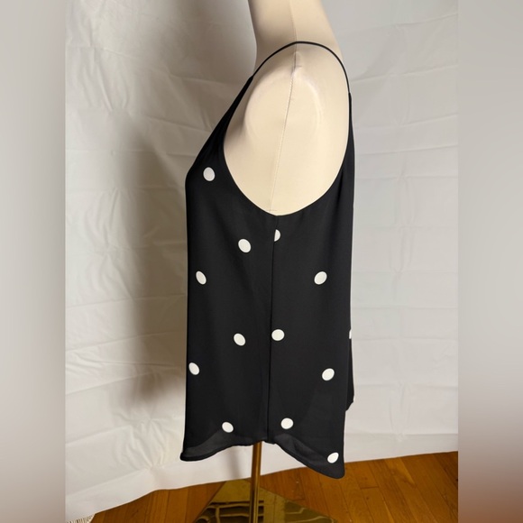 LOFT Black and White Polka Dot Tank Top - Picture 3 of 6